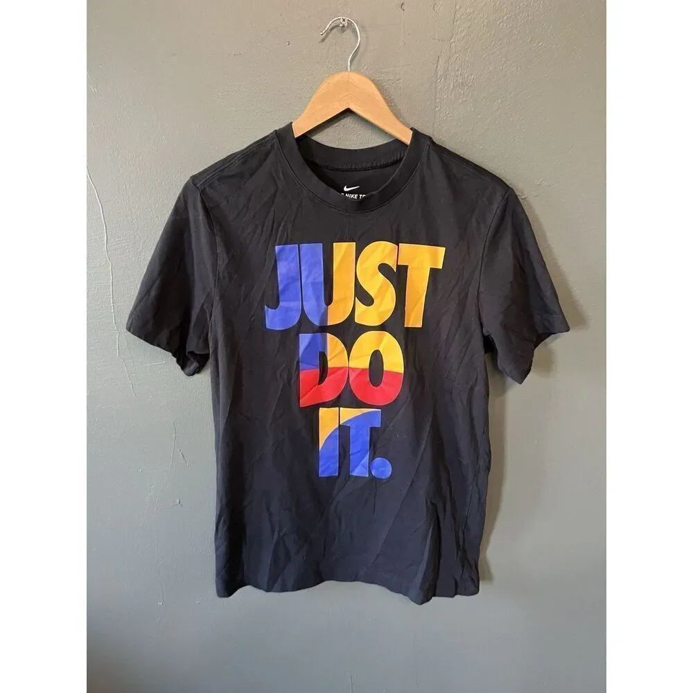 Nike Mens Black Short Sleeve Graphic T-shirt Just Do It Size Medium